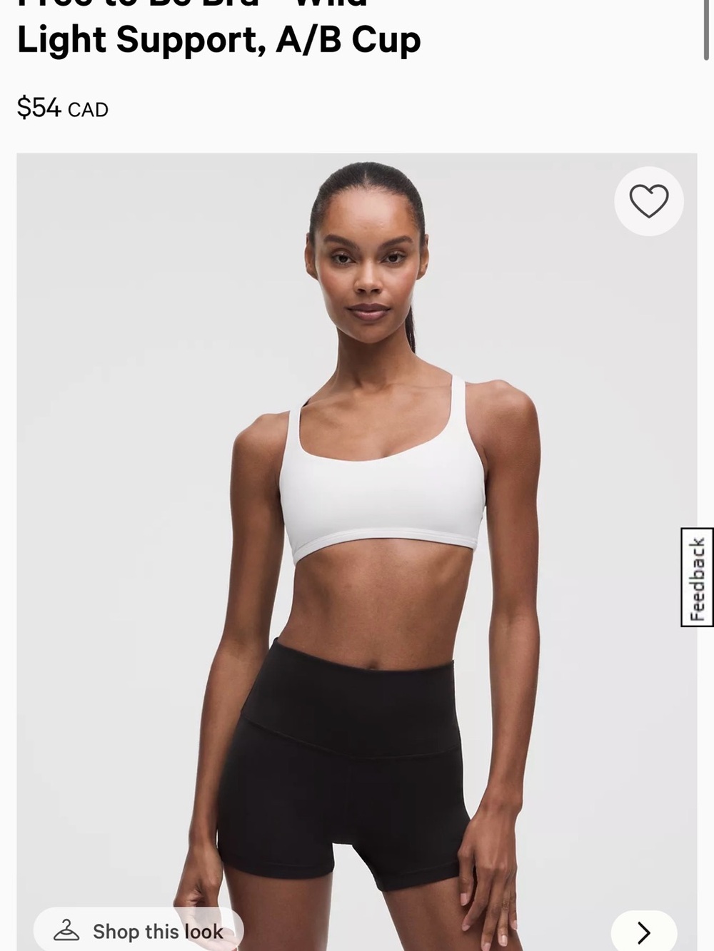 lululemon athletica White Light Support Scoop Bralette